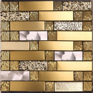 Mosaicos contra salpicaduras para la venta Gold Metal Art Mosaic
