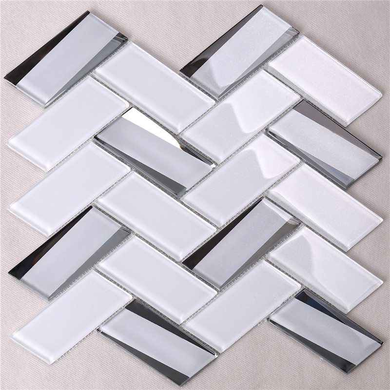 HMB37 Suministro de fábrica Tejas de mosaico de vidrio de porcelana de cristal