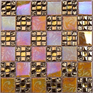 Azulejos de la piscina de mosaico de vidrio iridiscente de precio competitivo HDT15