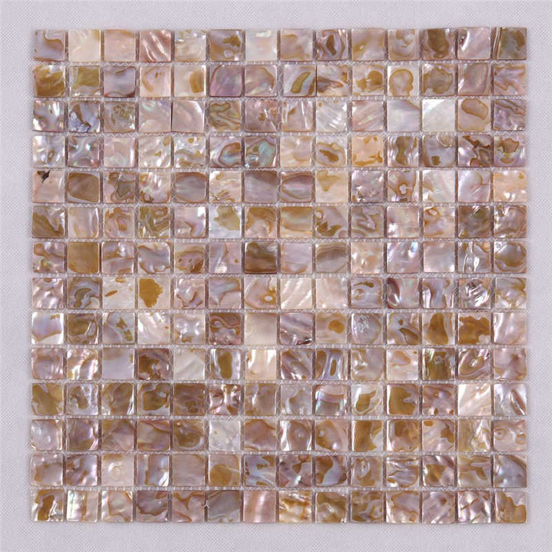 Patrón de mosaico de concha de talla natural para pared de hotel.