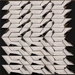 Azulejo de pared de mosaico irregular con patrón de metal loco