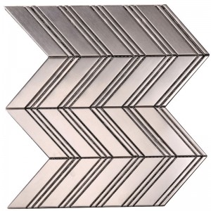 Azulejo salpicadero de metal de punta de flecha mosaico contra salpicadura