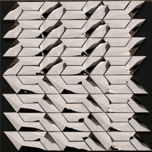 Azulejos de pared efecto mosaico de metal efecto plata 3D